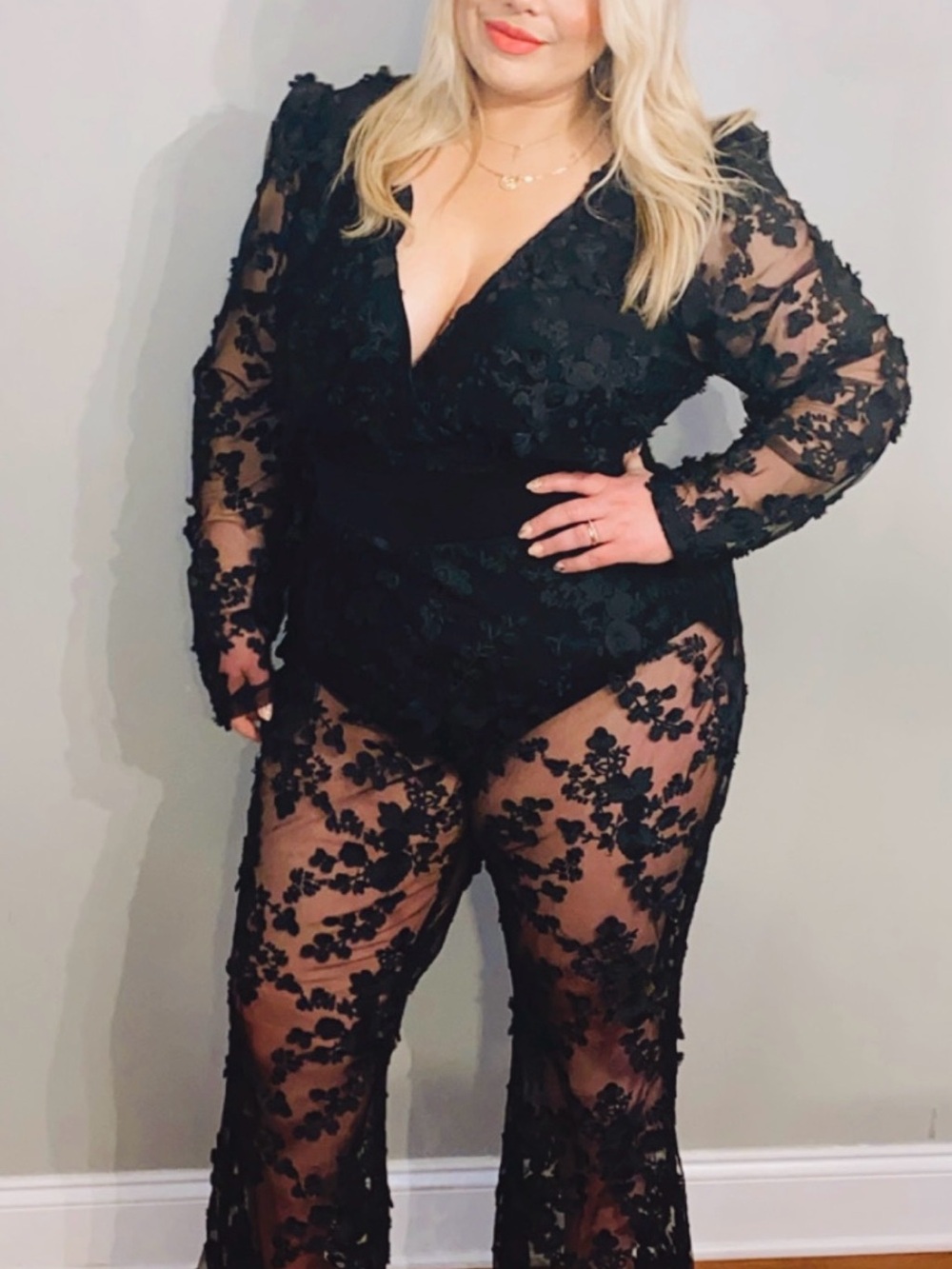 Fashion to Figure Black Lace Jumpsuit